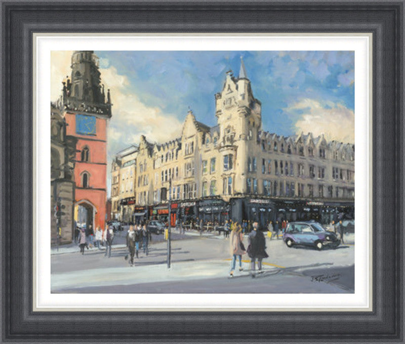 Sunny Afternoon, Argyll Street by James Somerville Lindsay framed wall art print with painterly landmark and cityscape detail