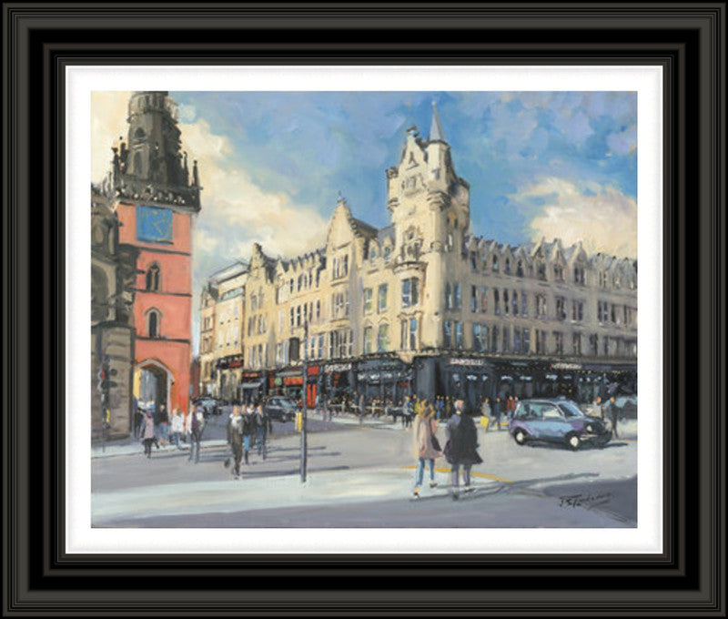 Sunny Afternoon, Argyll Street by James Somerville Lindsay framed wall art print with painterly landmark and cityscape detail
