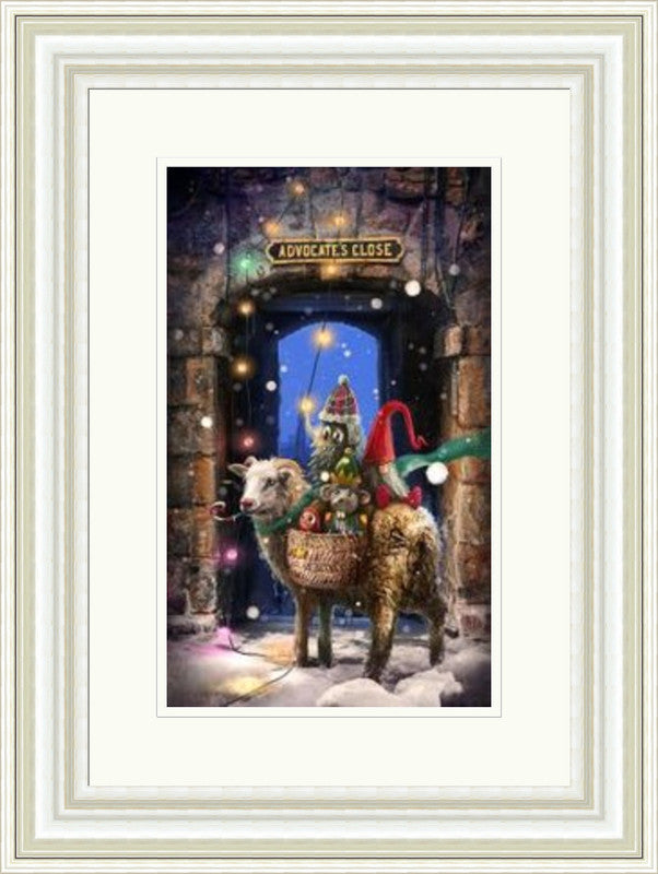 Advocate's Close by Matylda Konecka framed wall art print inspired by Edinburgh's Advocate's Close, with a narrow old-town sense of mystery and history