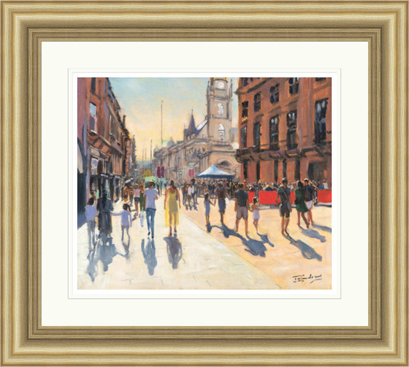 Hazy Summer's Day, Buchanan Street by James Somerville Lindsay framed wall art print with painterly landmark and cityscape detail
