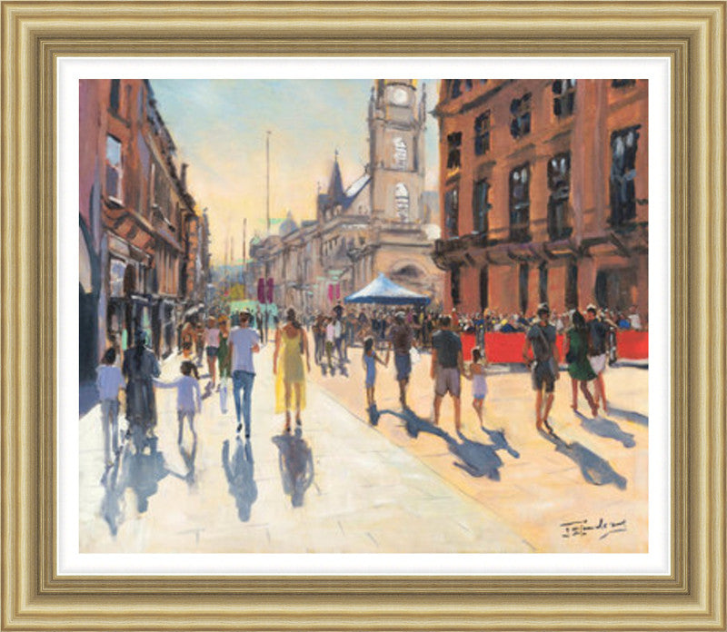 Hazy Summer's Day, Buchanan Street by James Somerville Lindsay framed wall art print with painterly landmark and cityscape detail