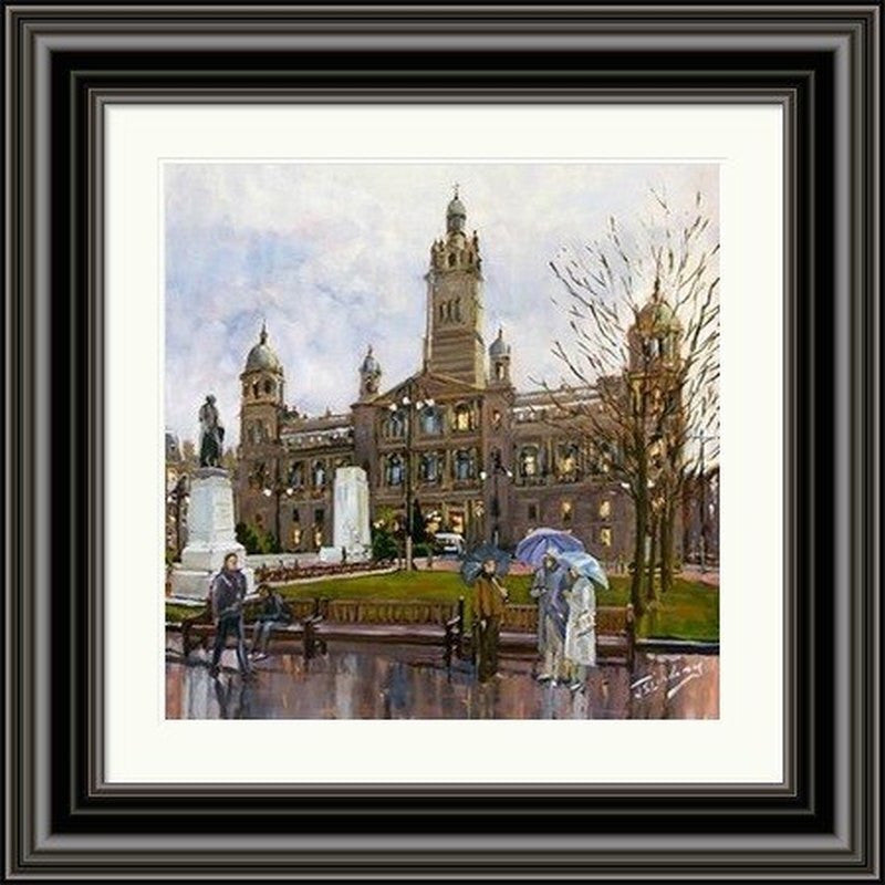 Rainy Day, George Square by James Somerville Lindsay