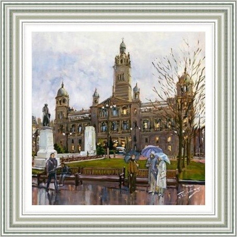Rainy Day, George Square by James Somerville Lindsay