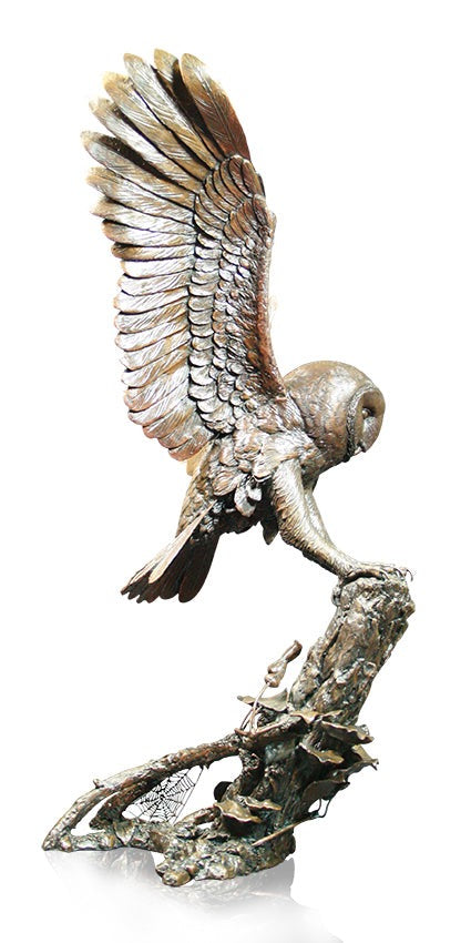 Richard Cooper Silent Shadow Life Size Barn Owl Sculpture  by Keith Sherwin