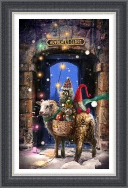 Advocate's Close by Matylda Konecka framed wall art print inspired by Edinburgh's Advocate's Close, with a narrow old-town sense of mystery and history