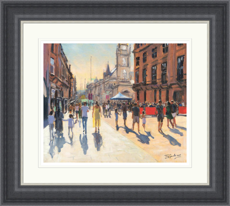 Hazy Summer's Day, Buchanan Street by James Somerville Lindsay framed wall art print with painterly landmark and cityscape detail