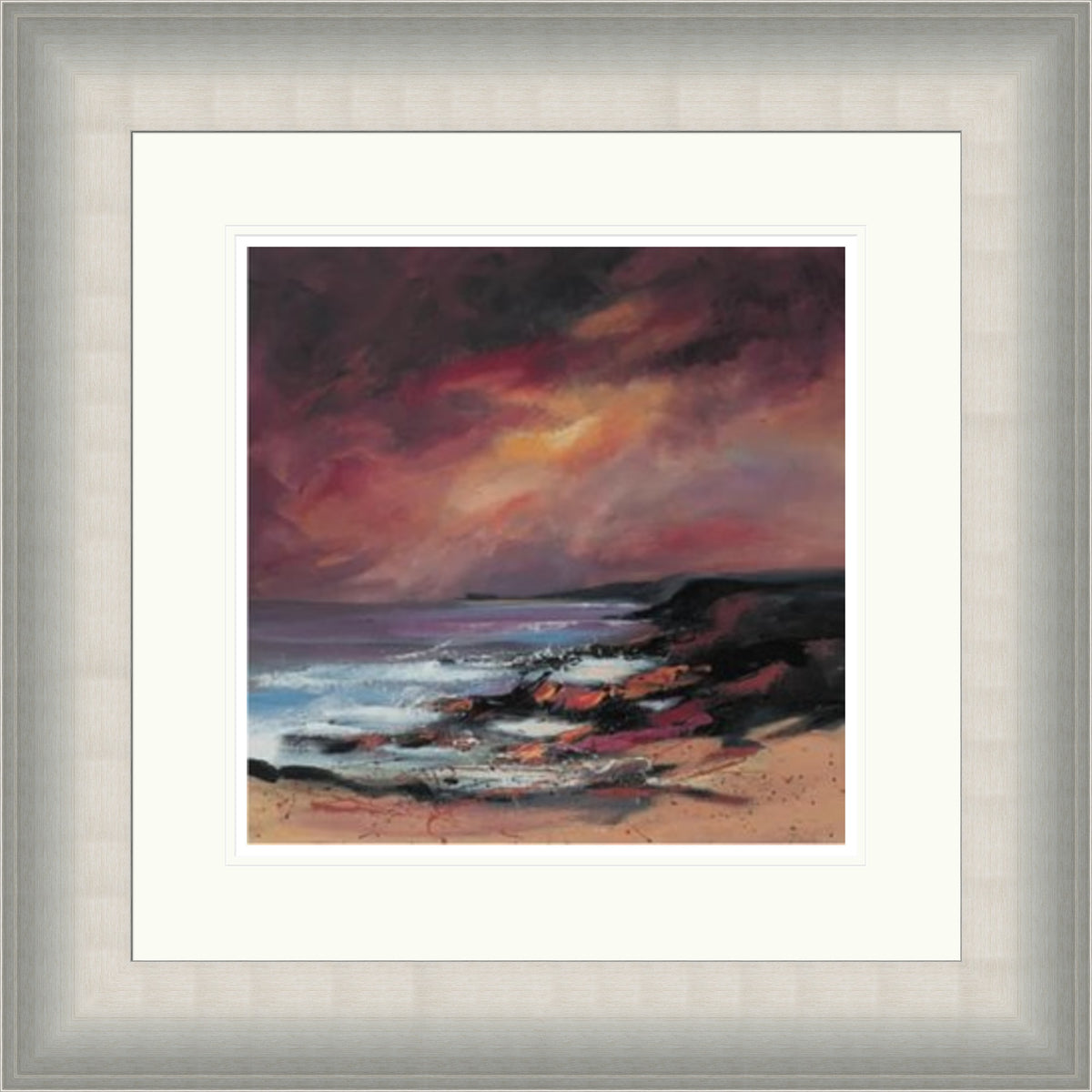 Laggan Bay, North End by Dronma framed wall art print showing an expressive Scottish bay and coastal landscape