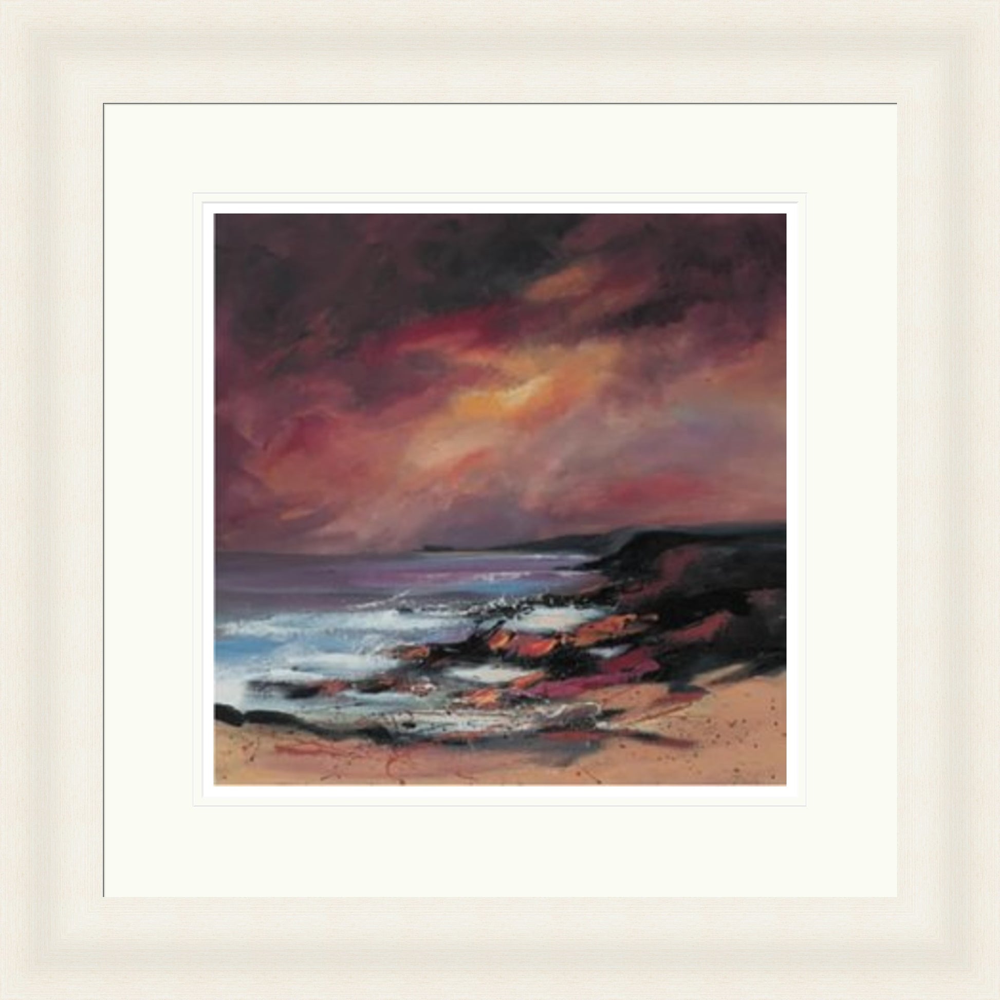 Laggan Bay, North End by Dronma framed wall art print showing an expressive Scottish bay and coastal landscape