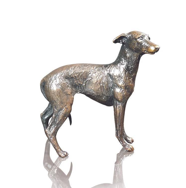 Small Lurcher Bronze Dog Figurine by Michael Simpson (Richard Cooper Bronze)