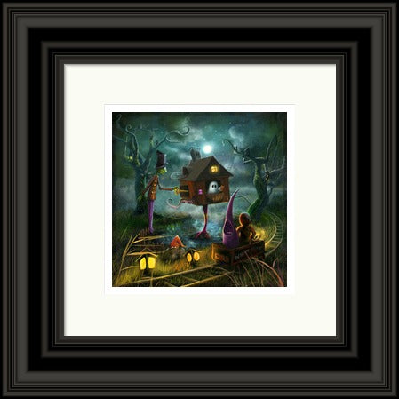 Swamp Story by Matylda Konecka framed wall art print bringing a mysterious wetland tale to life with a quirky, fairytale feel