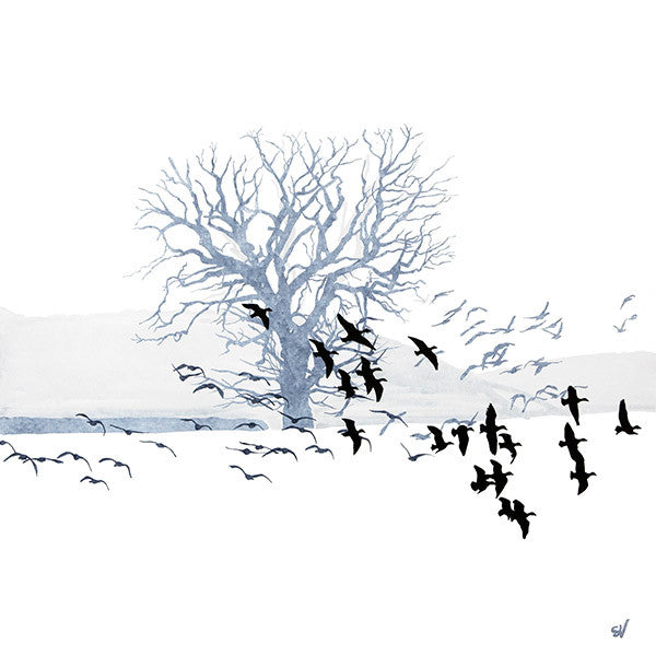 Trees and Geese by Sandra Vick