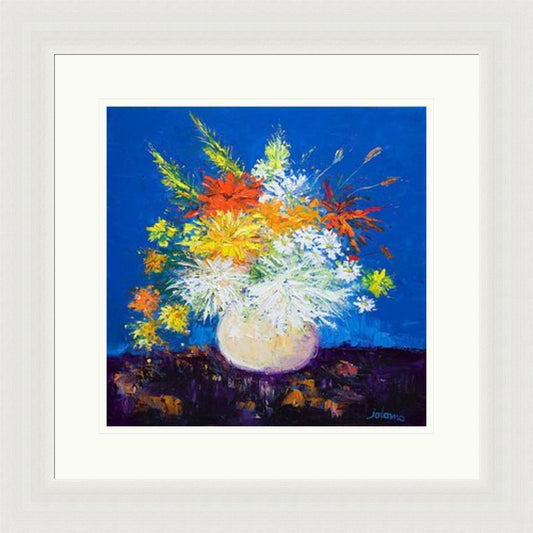 Big Blooms White Vase (Limited Edition) By John Lowrie Morrison (Jolomo)