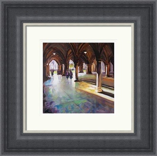 Graduation Day, Glasgow by James Somerville Lindsay framed wall art print showing a Glasgow city scene centred around the celebration and movement of graduation day