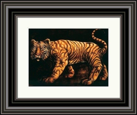 Tyger by Peter Howson framed wall art print with a fierce tiger-inspired subject and expressive energy