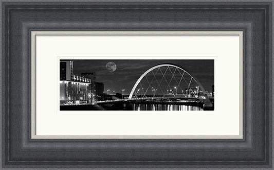 Nightfall Over Glasgow - Black and White by Ian Marshall