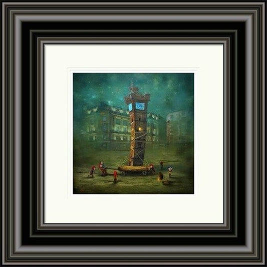 Glasgow Tolbooth by Matylda Konecka framed wall art print inspired by Glasgow's Tolbooth, with a characterful city landmark at its heart