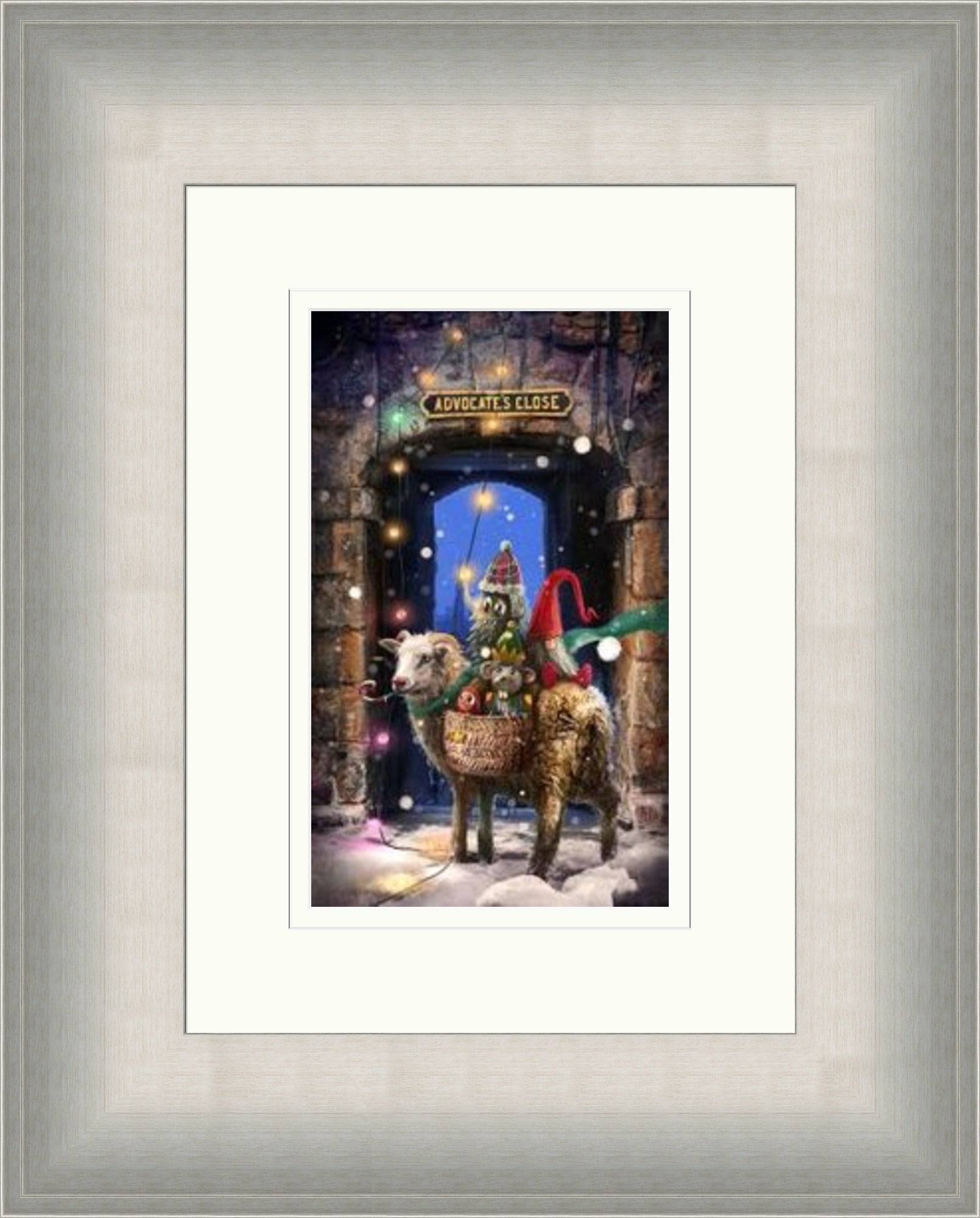 Advocate's Close by Matylda Konecka framed wall art print inspired by Edinburgh's Advocate's Close, with a narrow old-town sense of mystery and history