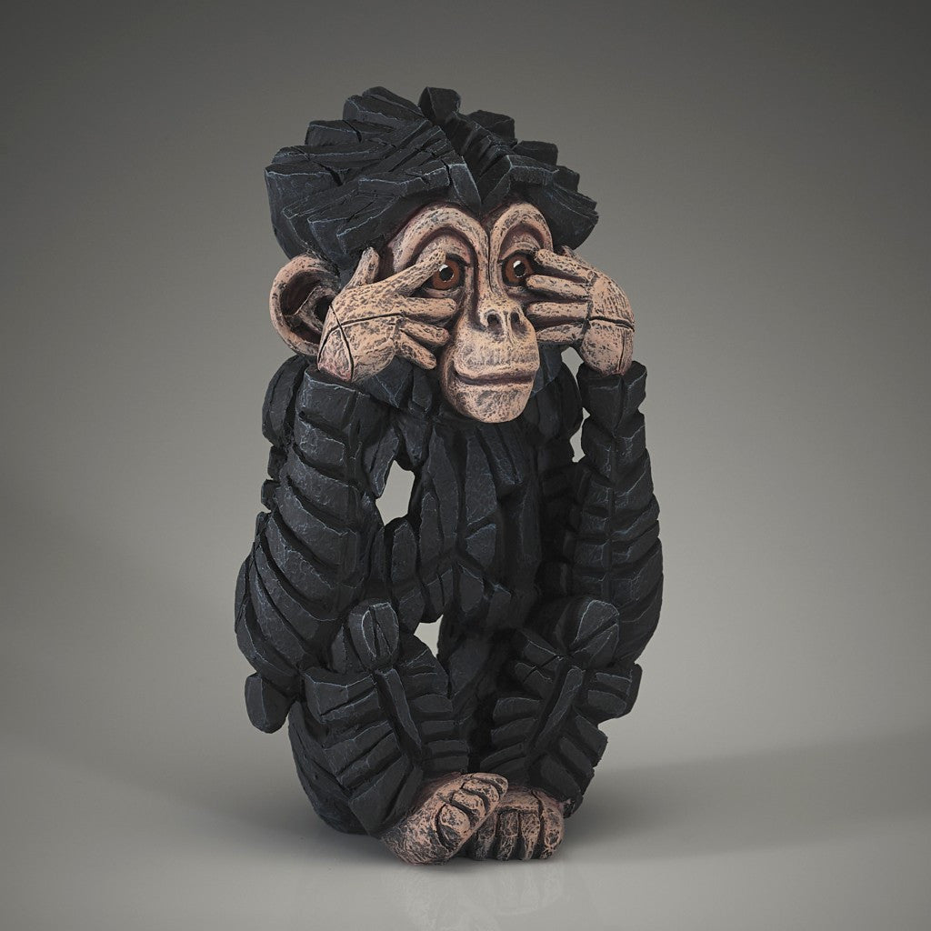 Baby Chimpanzee "See no Evil" - Edge Sculpture