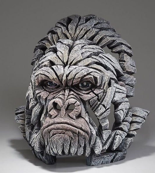 Gorilla Bust (White) by Matt Buckley - Edge Sculpture