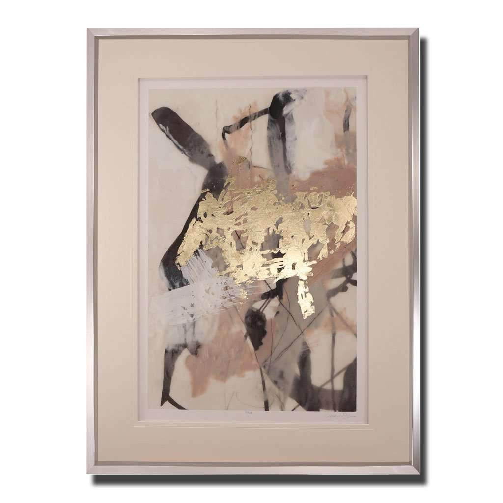 Blush Pink & Metallic Gold Leaf Abstract Wall Art (Signed Limited Edition)