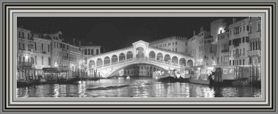 Rialto Bridge at Night - Black and White