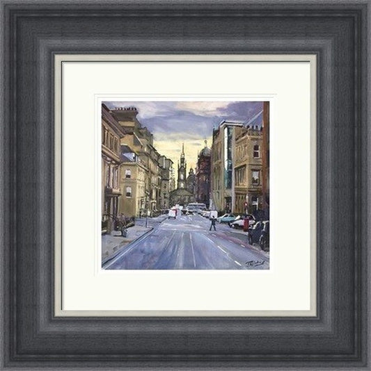 Early Morning, Towards St George's by James Somerville Lindsay framed wall art print with painterly landmark and cityscape detail