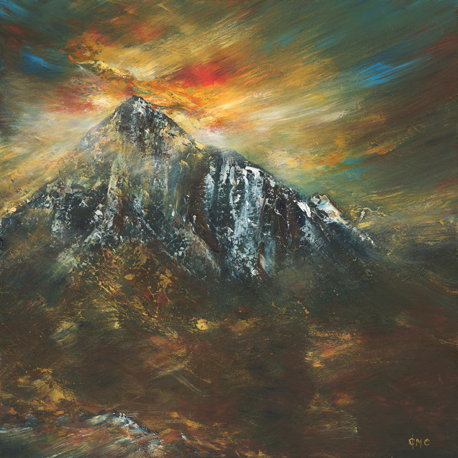 Misty Sunset over Buachaille by Grace Cameron