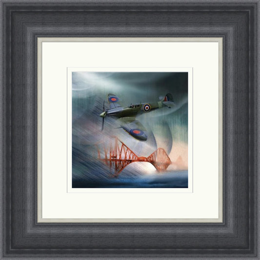 Spitfire over Forth Bridge by Esther Cohen