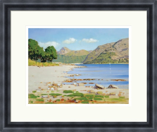 Loch Linnhe (Signed Limited Edition) by Ed Hunter framed signed limited edition wall art print showing Loch Linnhe Highland landscape with still water and mountain silhouettes