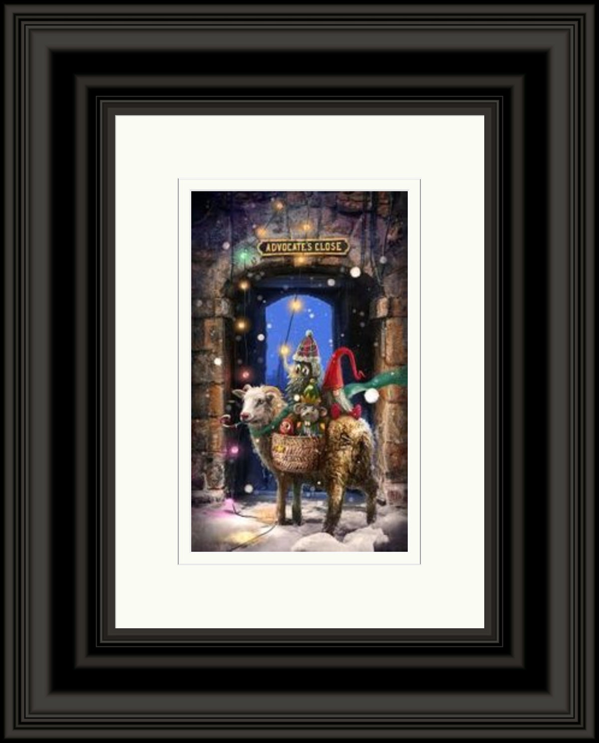 Advocate's Close by Matylda Konecka framed wall art print inspired by Edinburgh's Advocate's Close, with a narrow old-town sense of mystery and history