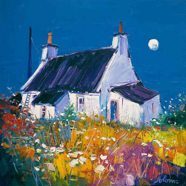 Croft and Moon, Isle of Gigha (Limited Edition) By John Lowrie Morrison (Jolomo)