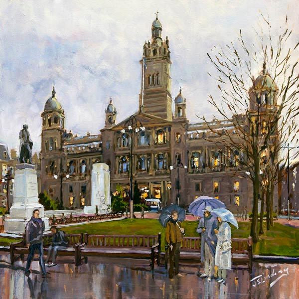 Rainy Day, George Square by James Somerville Lindsay