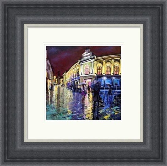 Merchant Square Reflections by James Somerville Lindsay framed wall art print showing Merchant Square in Glasgow interpreted through reflected light and city-centre atmosphere