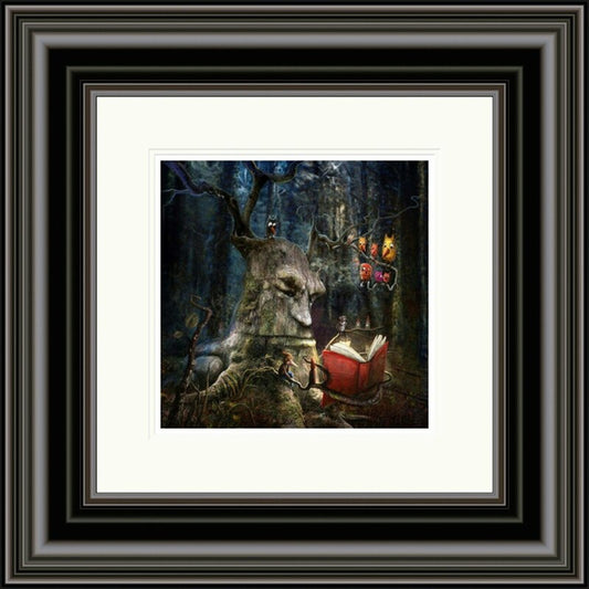 The Storyteller by Matylda Konecka framed wall art print celebrating storytelling, character and the sharing of strange little tales