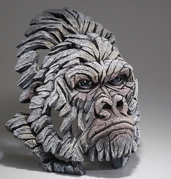 Gorilla Bust (White) by Matt Buckley - Edge Sculpture
