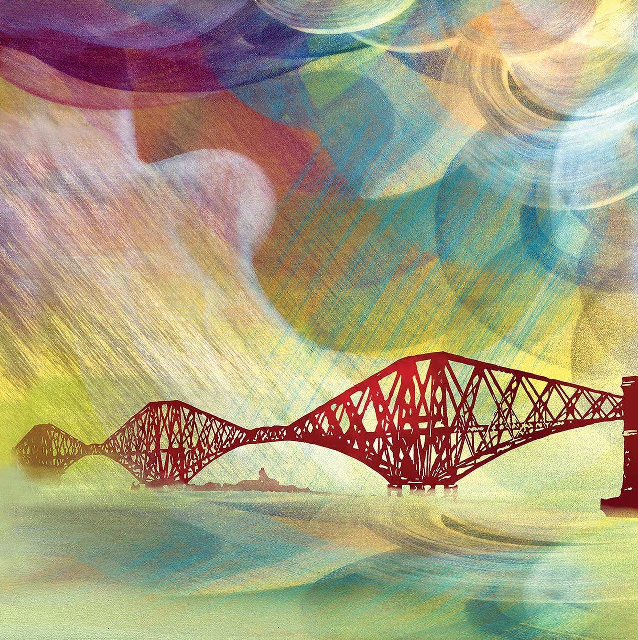 Tartan Skies over Forth Bridge by Esther Cohen