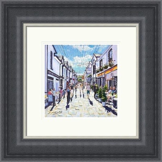 Lazy Day, Ashton Lane by James Somerville Lindsay framed wall art print with painterly landmark and cityscape detail