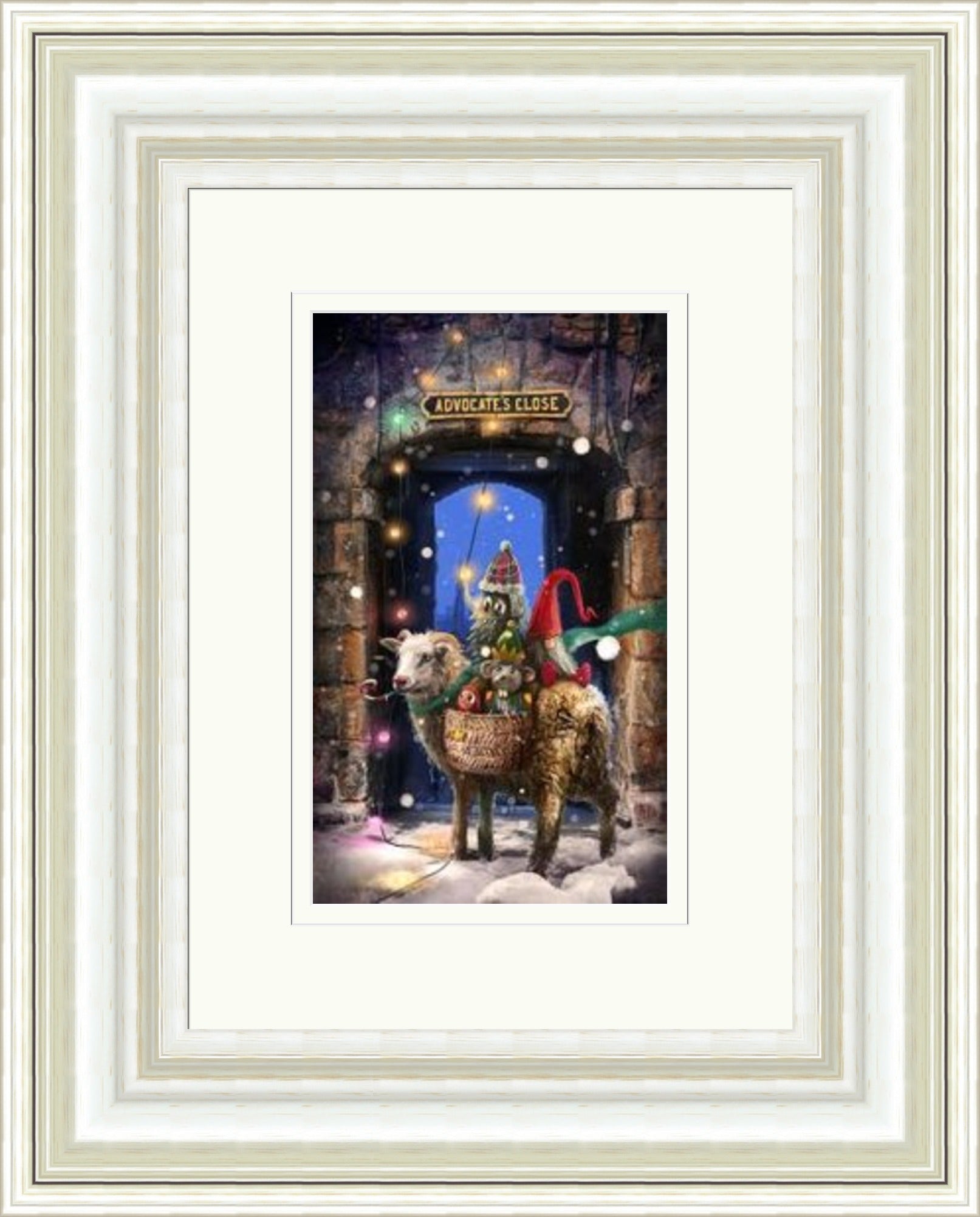 Advocate's Close by Matylda Konecka framed wall art print inspired by Edinburgh's Advocate's Close, with a narrow old-town sense of mystery and history