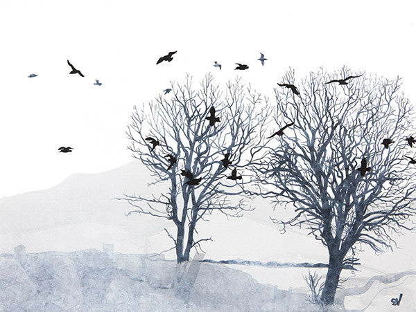 Trees and Gulls by Sandra Vick