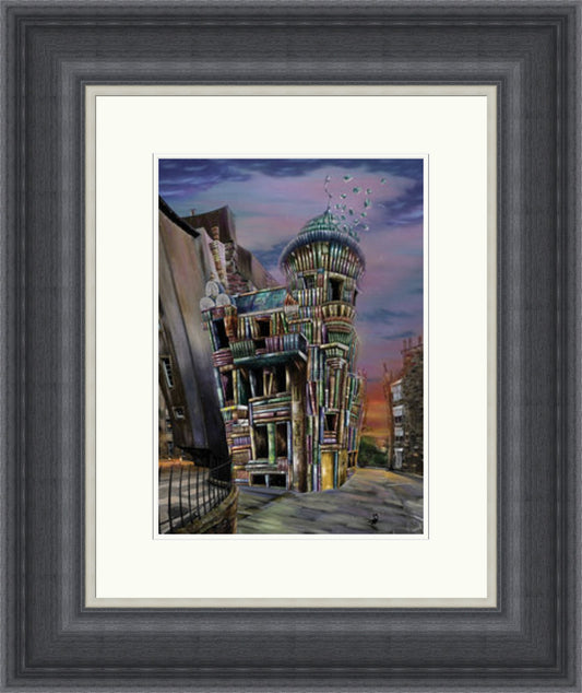 Writers Museum, Edinburgh by Garabart framed wall art print showing the historic Edinburgh building at dusk