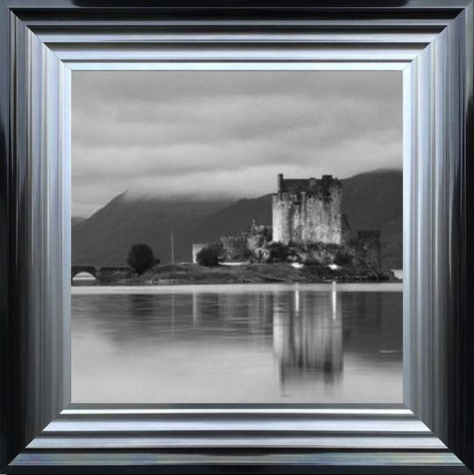 Eilean Donan Castle Evening Reflections - Black and White