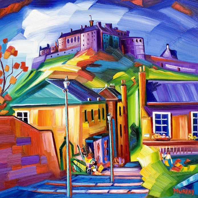 Edinburgh Castle and The Vennel by Raymond Murray Petite