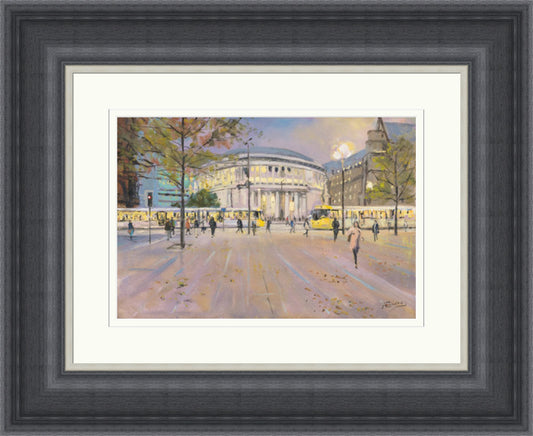 City Library, Manchester by James Somerville Lindsay framed wall art print showing Manchester’s city library area captured with architectural presence and city-centre atmosphere
