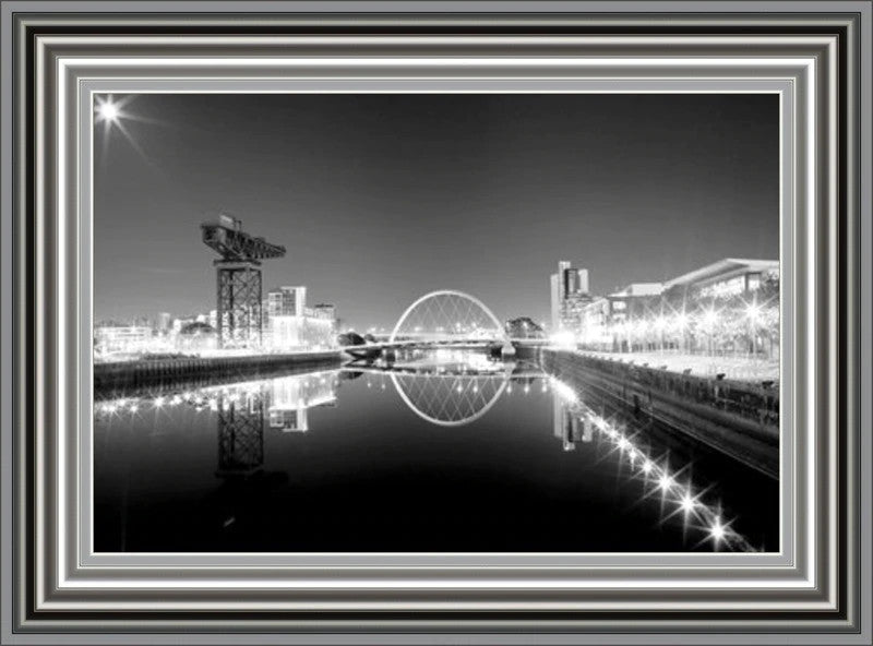 Glasgow Skyline Black and White