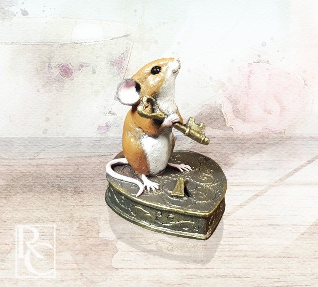Key to Your Heart Bronze Mouse Figurine by Michael Simpson (Richard Cooper Studio)