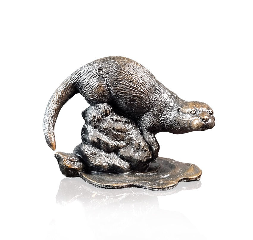 Small Otter Bronze Sculpture by Keith Sherwin (Limited Edition)